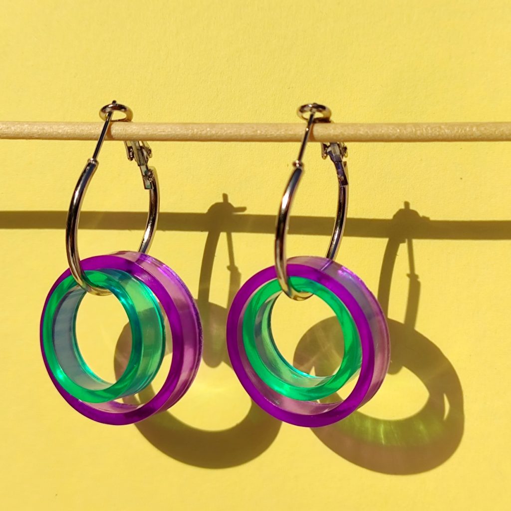 Cerchi cerchi viola e verde